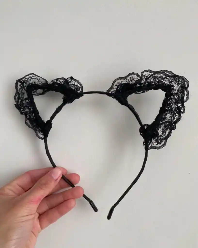 Disfraz Halloween Diadema Orejitas De Encaje
