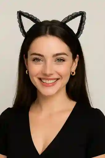 Disfraz Halloween Diadema Orejitas De Encaje