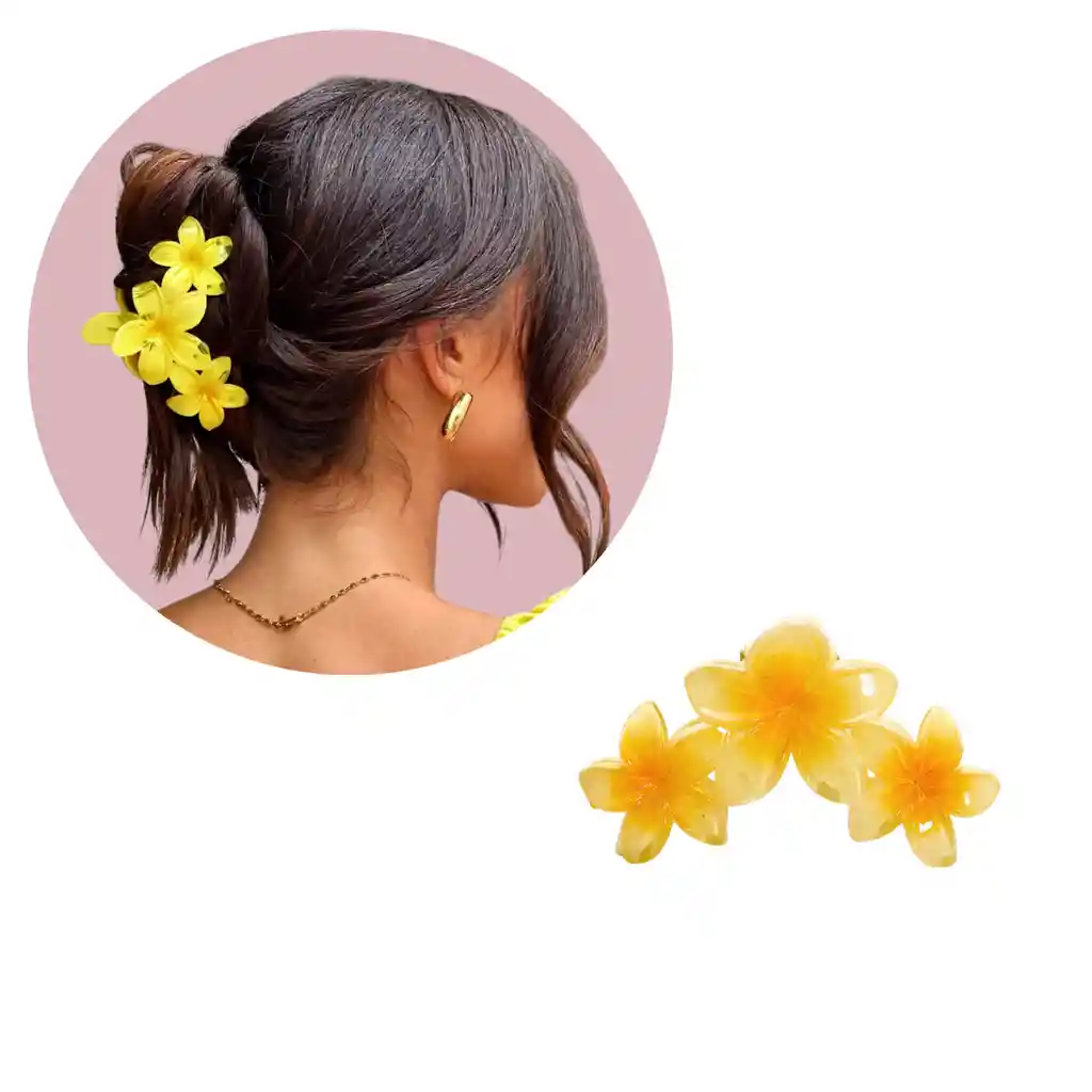 Pinza Caimán Gancho Flores Hawaianas Pelo Cabello
