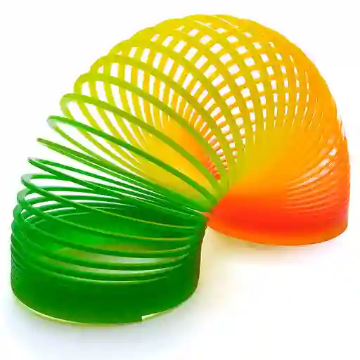 Resorte Slinky Arcoíris Multicolor Verde Diametro 8 Cms| Gusano De Plástico Resistente Para Niños | Clásico Y Divertido