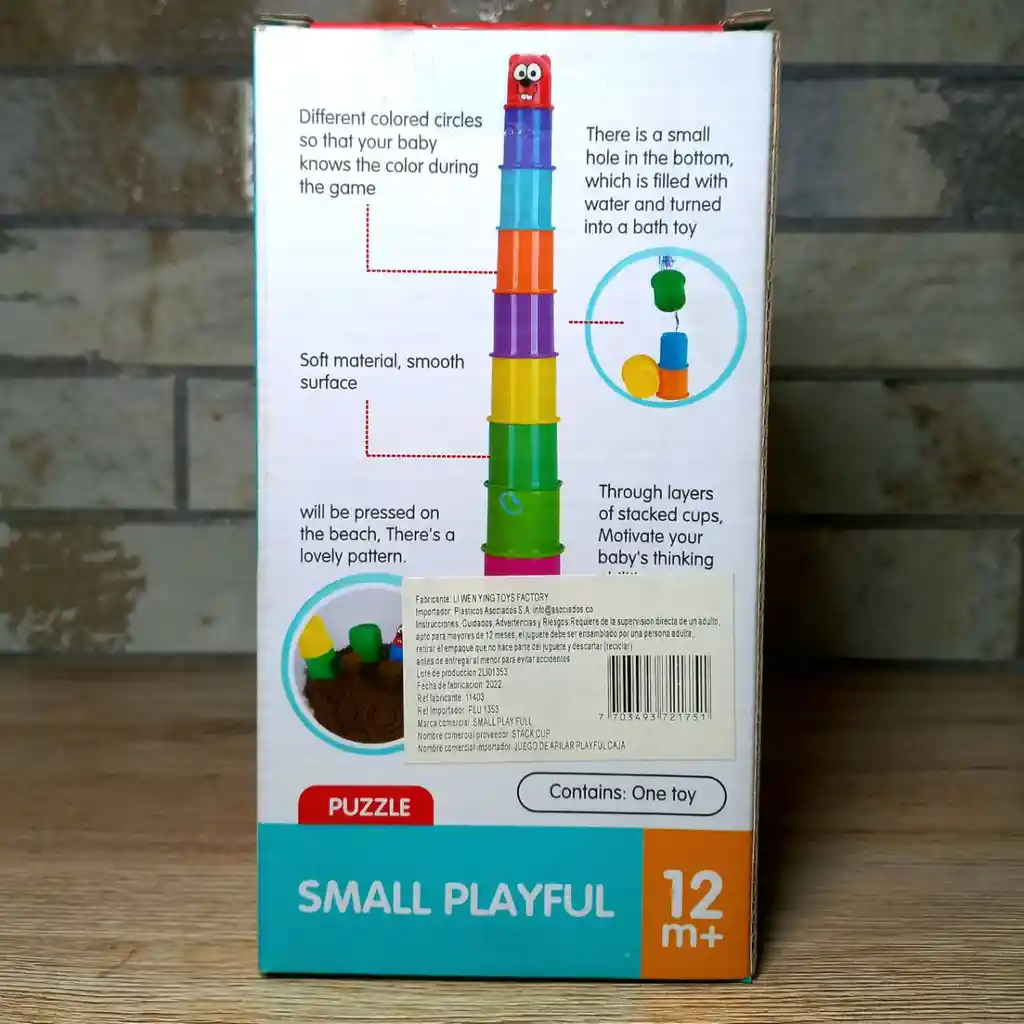 Juego Apilable Para Bebé 69cms/motricidad Fina