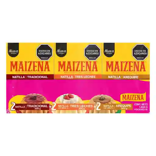 Maizena Mezcla Para Preparar Natilla Sabores Tradicional, Tres Leches Y Arequipe 6 Unidades / 300 G