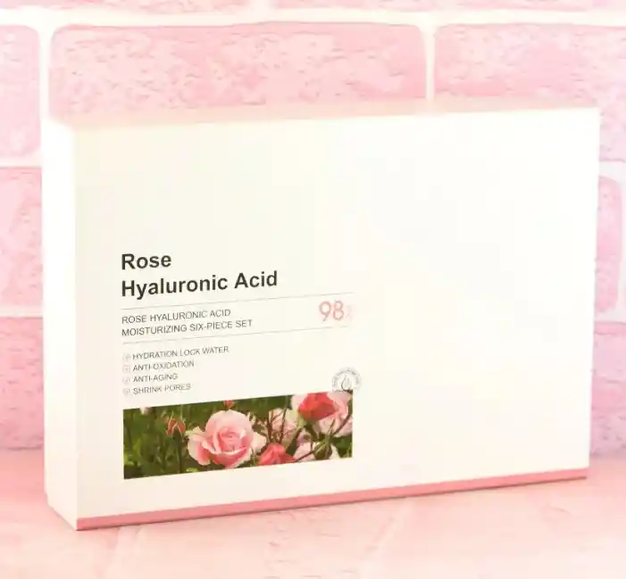 Kit De Lujo Skincare Bioaqua Agua De Rosas Acido Hialuronico X6