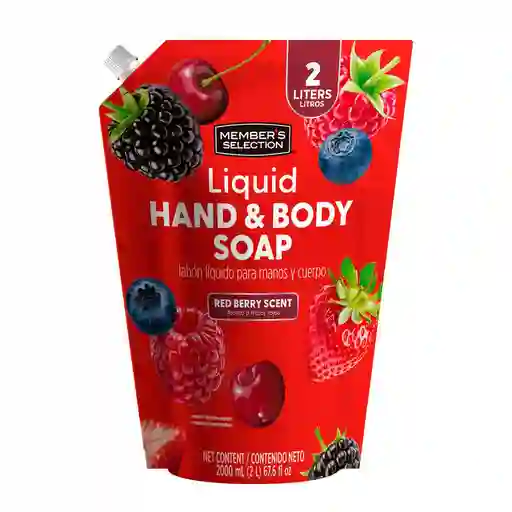 Member's Selection Jabón Líquido Para Manos Y Cuerpo Aroma A Frutos Rojos 2 L