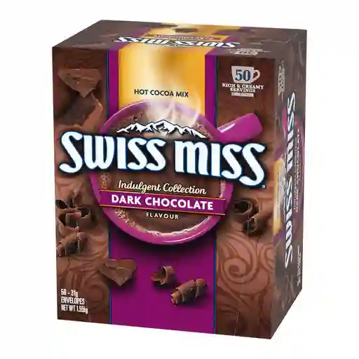 Swiss Miss Cocoa En Polvo Sabor Chocolate Oscuro 50 Unidades 31 G
