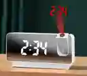 Reloj Despertador Con Proyector Digital Moderno Multifunción Led Recargable Tipo C