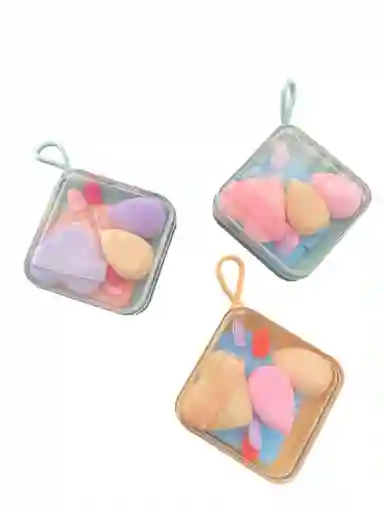 Kit De Borlas Para Maquillaje Beauty Blenders Para Aplicar Polvos Y Cremas