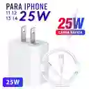 Cargador 25w Carga Rápida Para Iphone 12 13 14 +tipo C Cable
