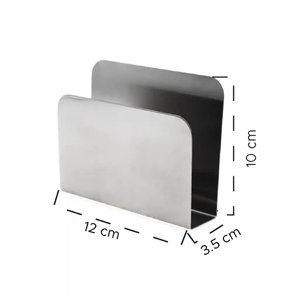 Servilletero Liso De Mesa En Acero Inoxidable