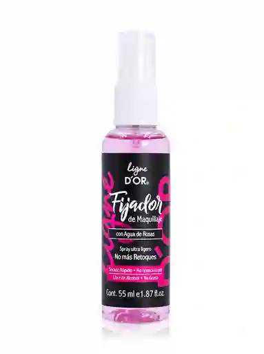 Fijador De Maquillaje Con Agua De Rosas Ligne D´or