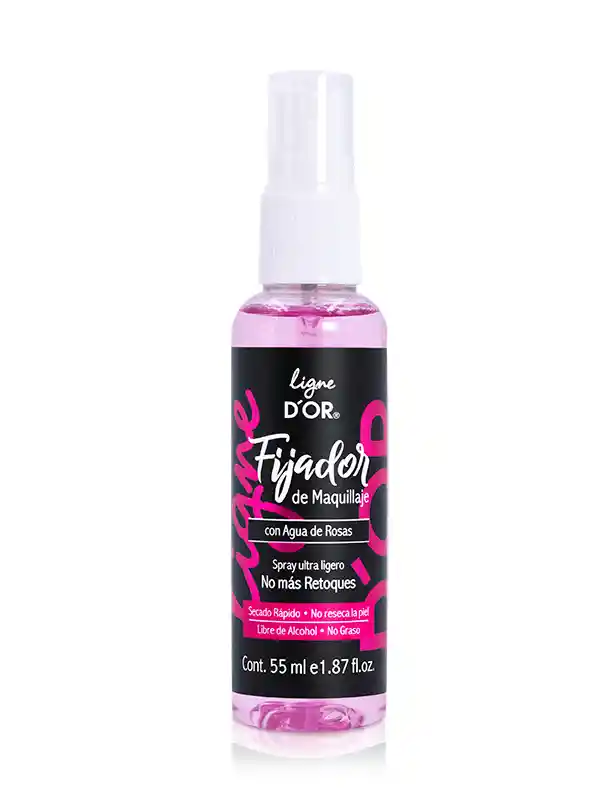 Fijador De Maquillaje Con Agua De Rosas Ligne D´or