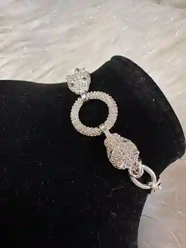 Pulsera Manilla Plata Ley 925 Panteras X2 Garantia Original + Bolsita De Lujo