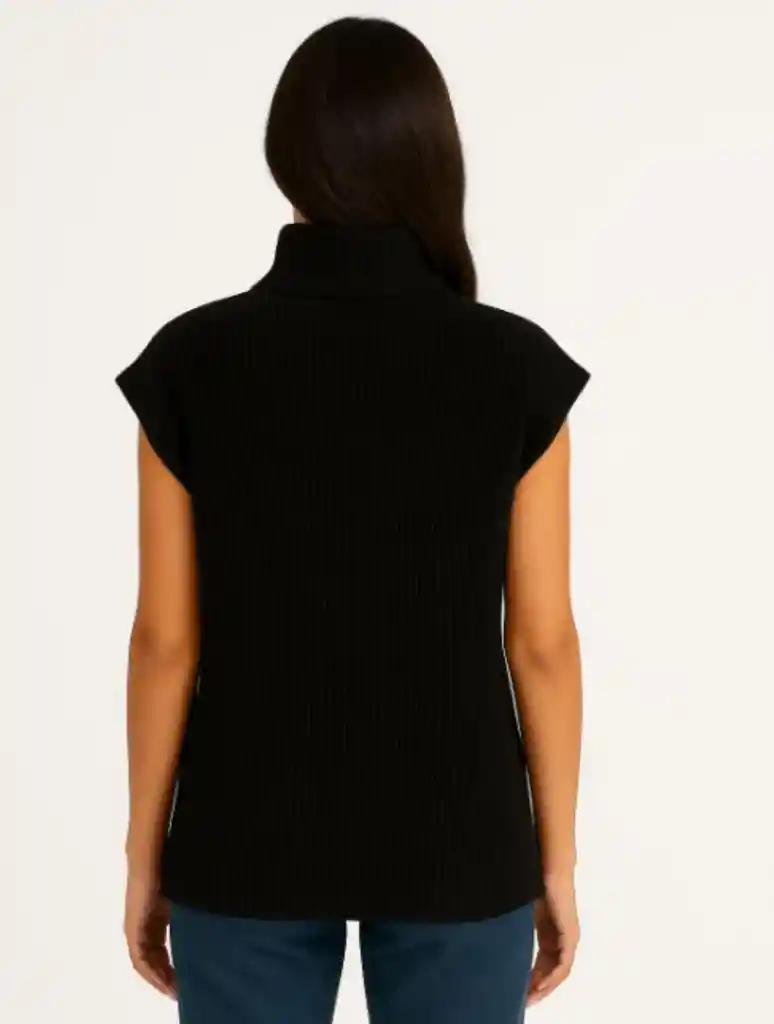 Chaleco Para Mujer Cuello Tortuga - The Maro Negro