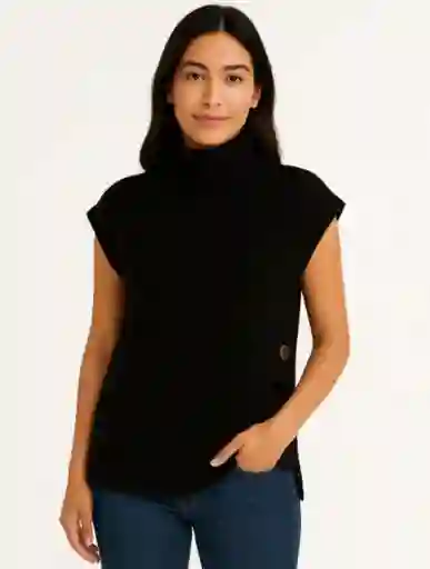 Chaleco Para Mujer Cuello Tortuga - The Maro Negro