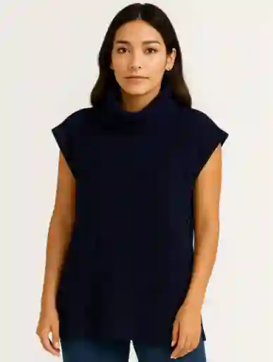 Chaleco Para Mujer Cuello Tortuga - The Maro Azul Noche