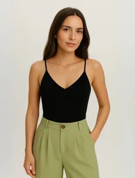 Body Para Mujer Manga Siza Tiras Finas - The Pulse Negro Sm