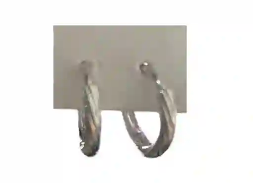 Aretes Circulares Medianos Color Plateado Con Textura Marca Cover Gs