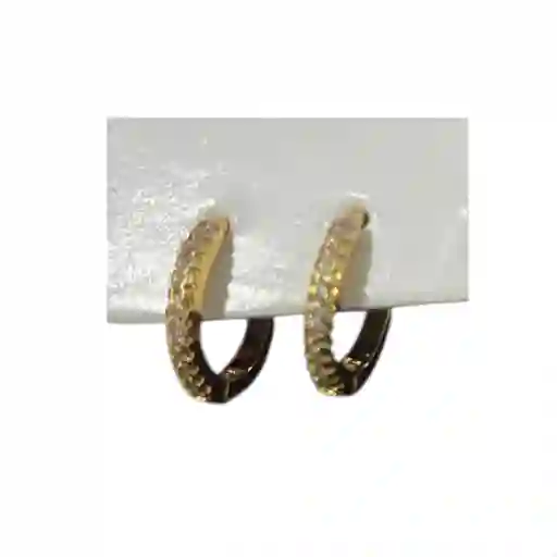 Aretes Circulares Grandes Con Piedras, Color Dorado Marca Cover Gs