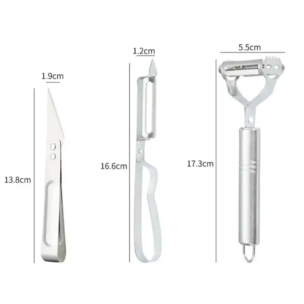 Set De 3 Cuchillos Peladores