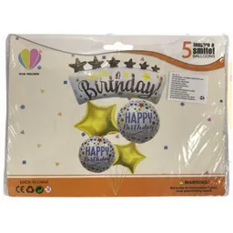 Buquet Feliz Cumpleaños Estrella 5 Piezas Und