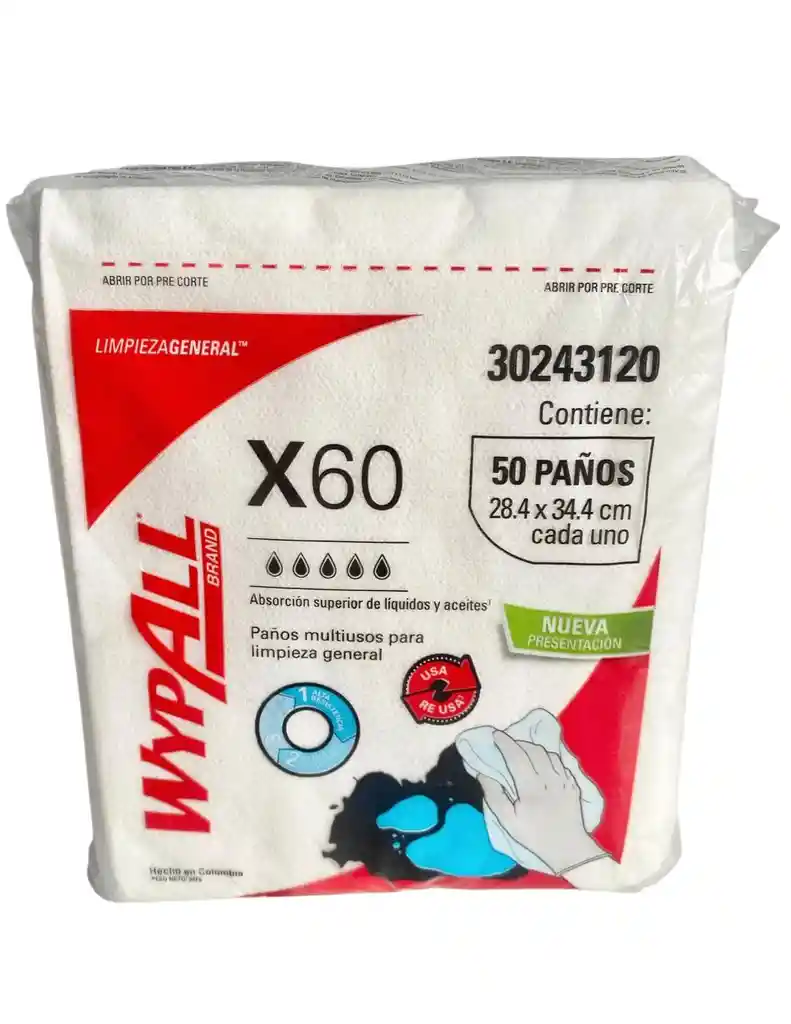 Wypall X60 Paquete X 50 Paños