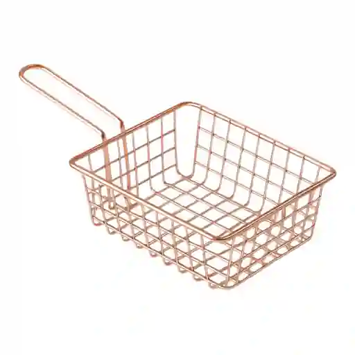 Mini Cesta Para Servir Papas, Aros De Cebolla Y Fritos Oro Rosa