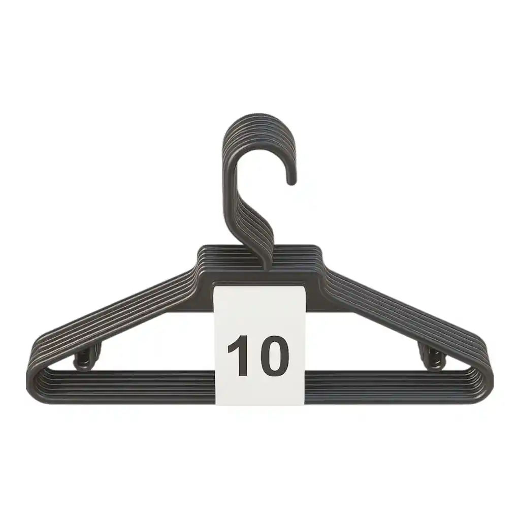 Set Ganchos De Ropa Negros 10und