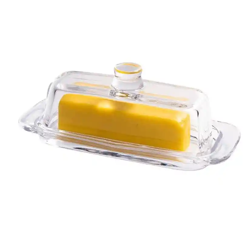 Mantequillero Porta Mantequilla De Vidrio Con Tapa