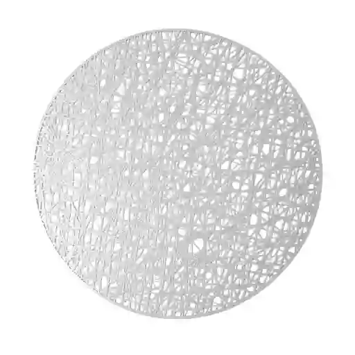 Individual Redondo Plateado Silver Trama Elegante