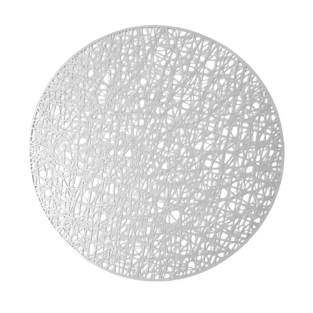 Individual Redondo Plateado Silver Trama Elegante