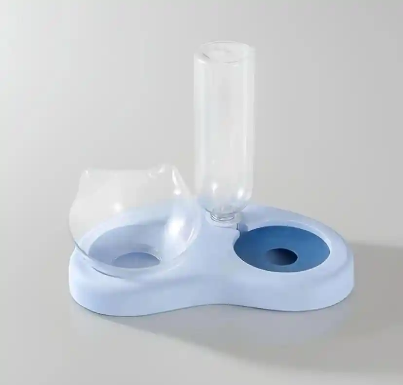 Juego Alimentador Y Bebedero Automático Para Gatos – Doble Recipiente Con Dispensador De Agua