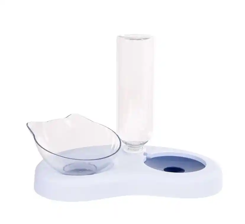 Juego Alimentador Y Bebedero Automático Para Gatos – Doble Recipiente Con Dispensador De Agua