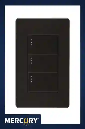 Interruptor Triple Negro Mercury