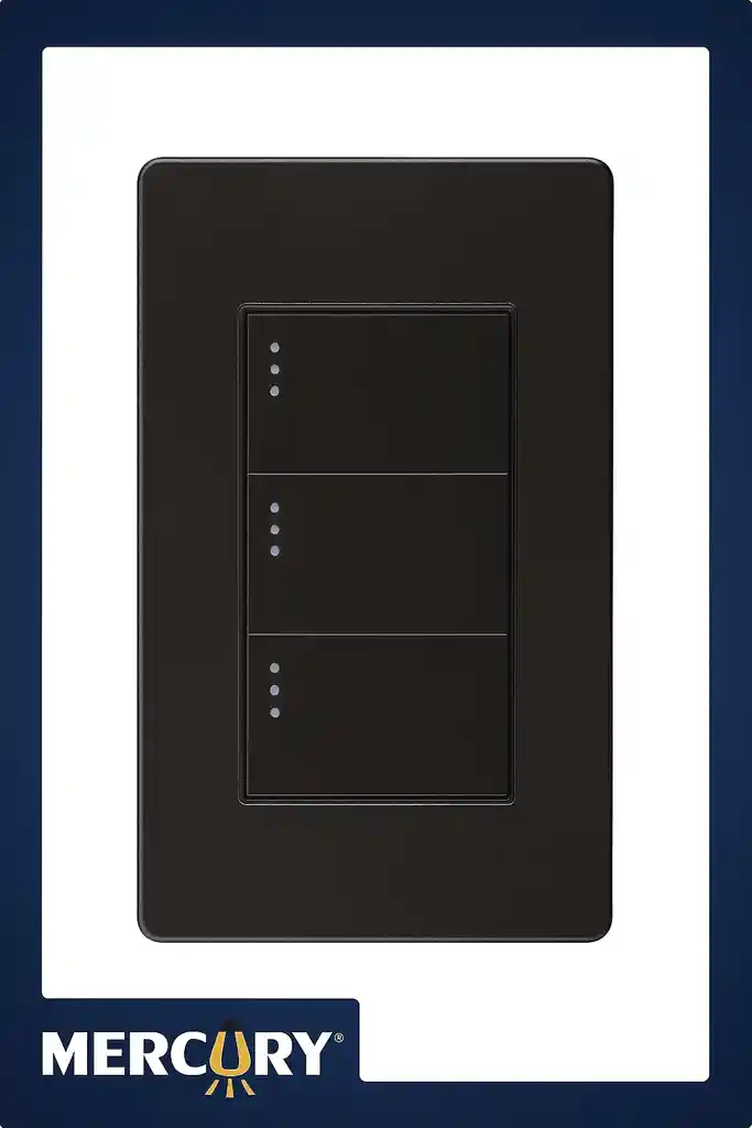 Interruptor Triple Negro Mercury