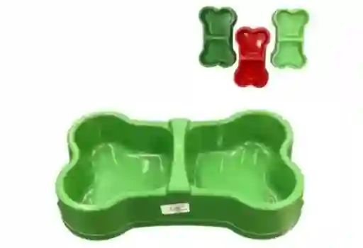 Plato Plastico Con Dos Compatimientos Para Comida De Mascotas En Forma De Hueso Tamaño Pequeño Comedero Para Perros Y Gatos