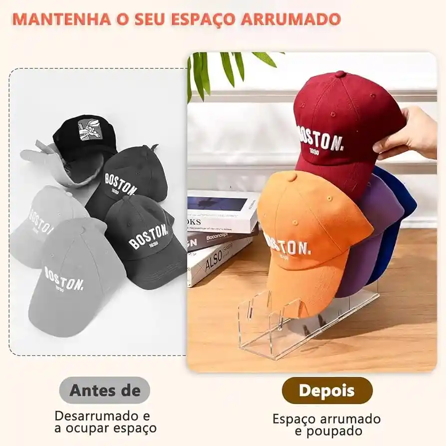 Organizador De Gorras En Acrilico Transparente De 7 Puestos