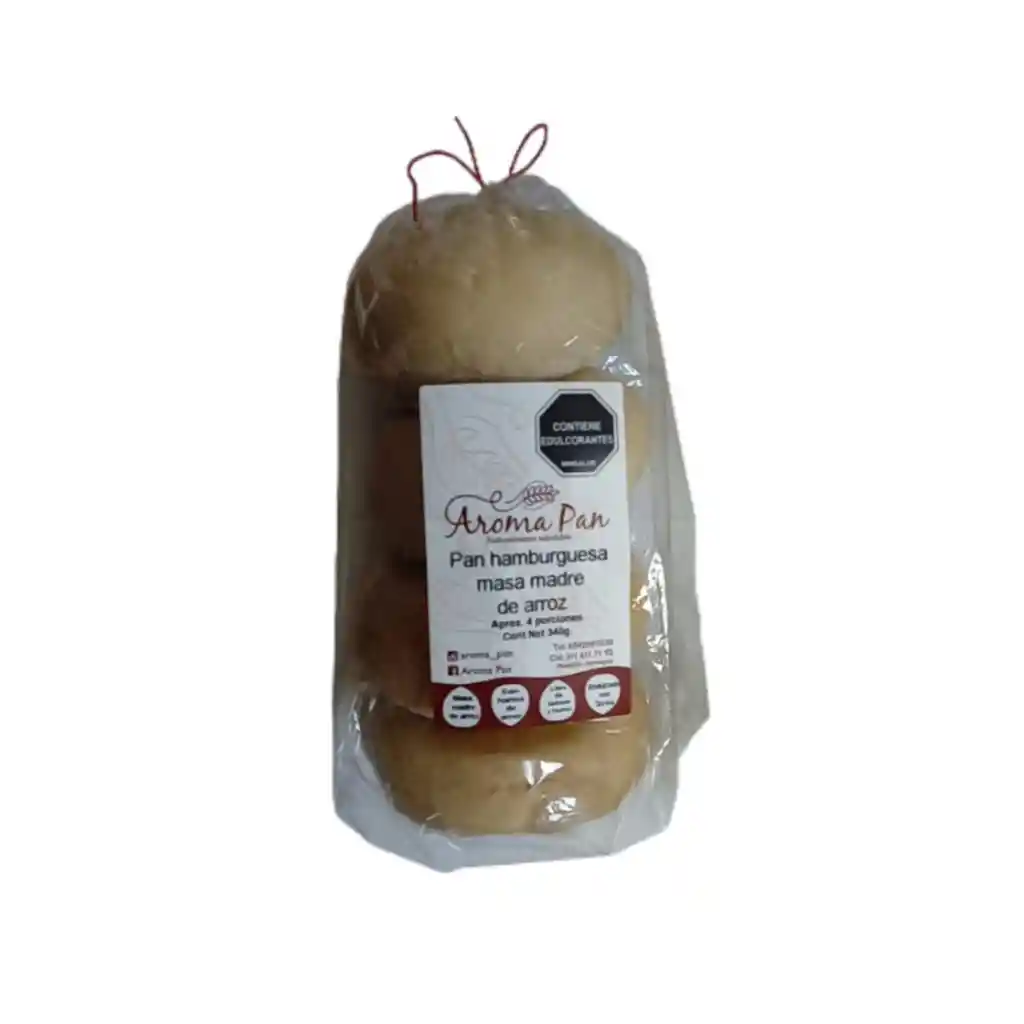 Pan Hamburguesa Masa Madre De Arroz X340gr Aromapan