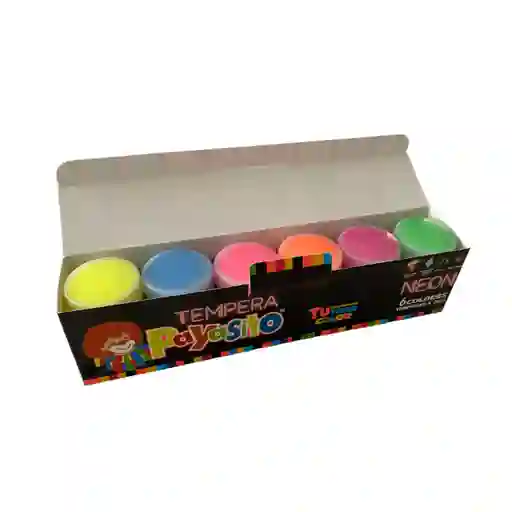 Caja Tempera Neon X6 Und Payasito