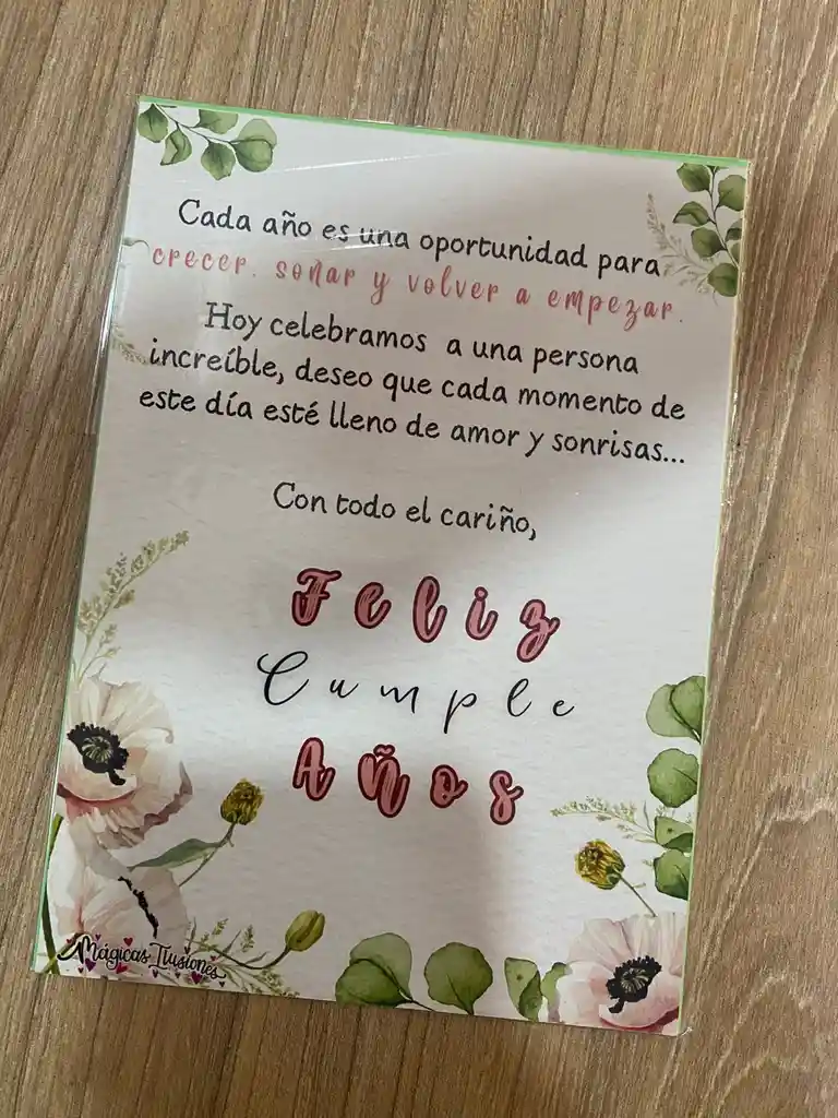 Tarjeta Cumpleaños Mediana Para Mujer