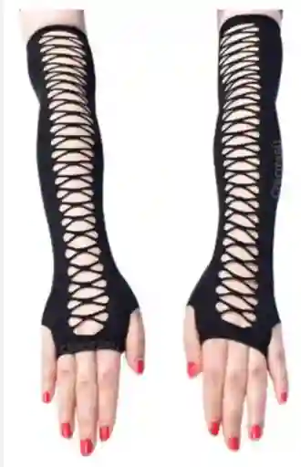 Guantes Estilo Corsé Gótico Sin Dedos