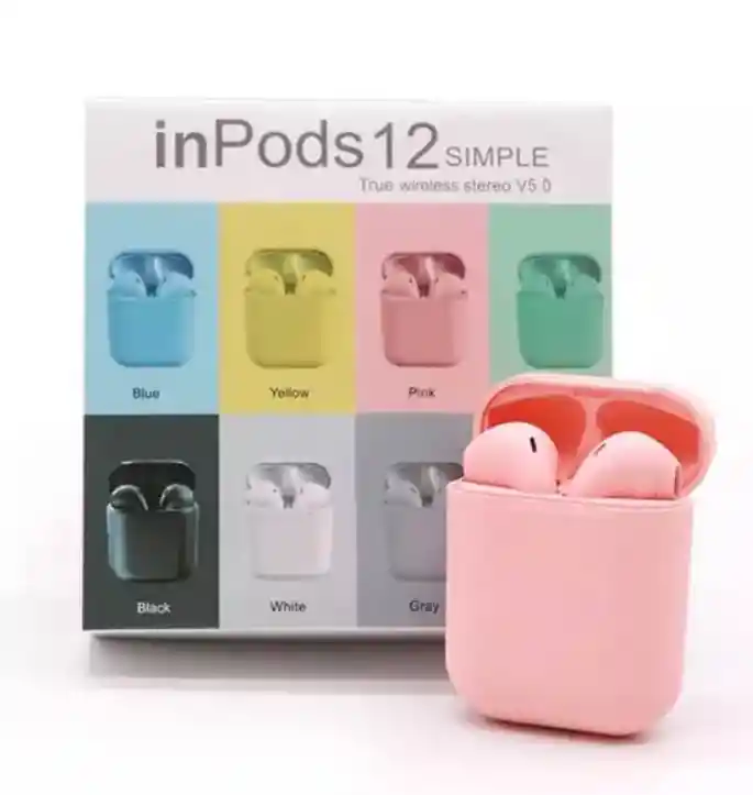 Audifonos Inalambricos Inpods 12 Simple Para Celular Android Ios Colores Disponibles Morado, Azul, Blanco Y Negro