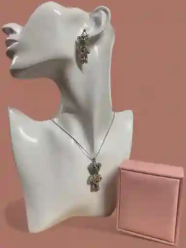 Cadena Collar De Plata Osos Ley 925 (cadena + Estuche De Lujo)