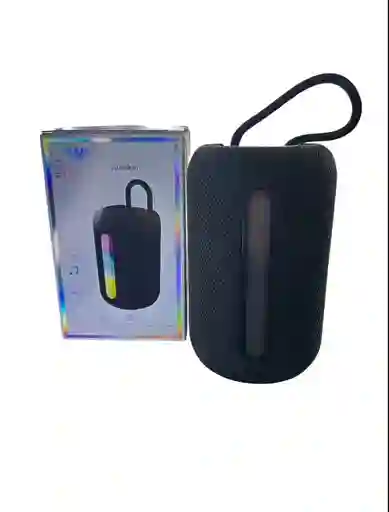 Parlante Portatil Inalambrico Bluetooth Con Luz Led Marca Gw Tamaño Pequeño Color Negro