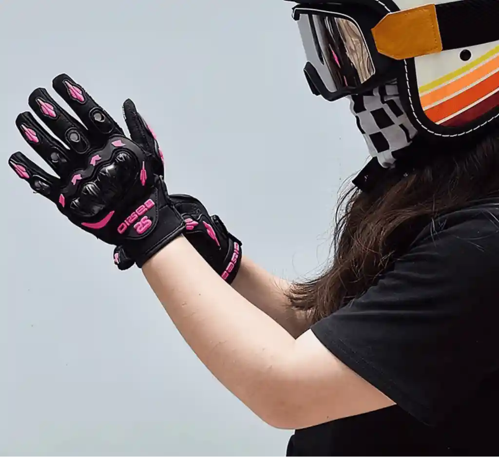 Guantes Deportivos Mujer Moto Antideslizantes Fucsia