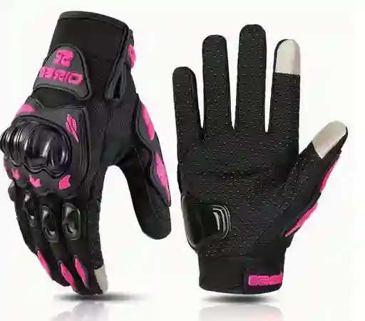 Guantes Deportivos Mujer Moto Antideslizantes Fucsia