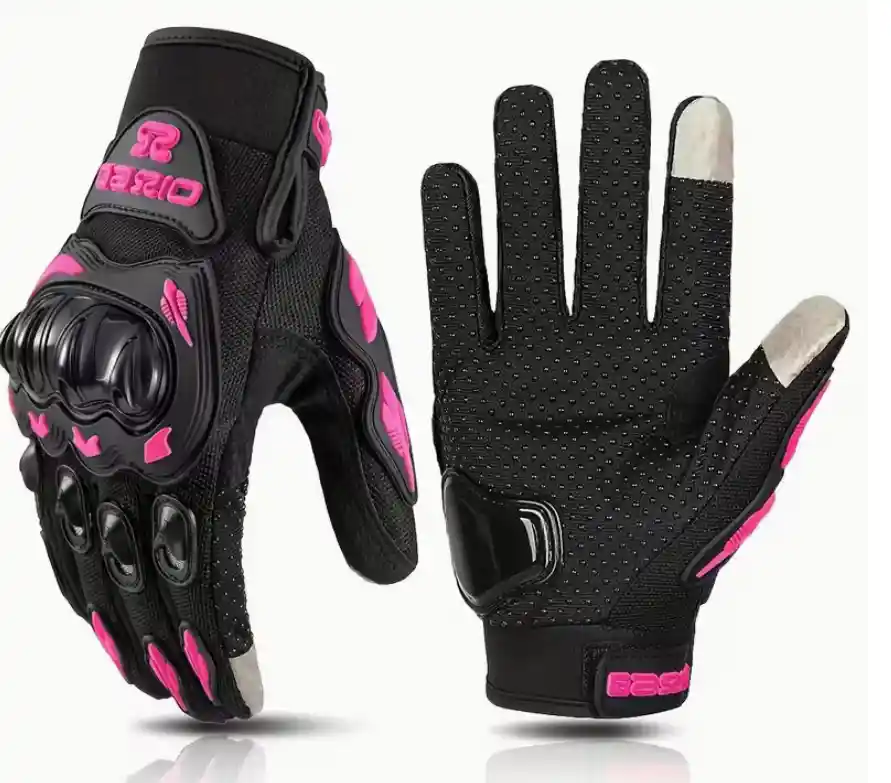 Guantes Deportivos Mujer Moto Antideslizantes Fucsia