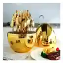 Juego De Cubiertos 24pcs Acero Inoxidable Gold Estuche Huevo Color Dorado