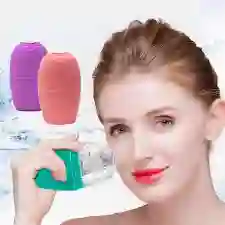 ❄️ Molde De Hielo Facial En Silicona 💖 (rosa Y Verde)