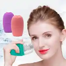 ❄️ Molde De Hielo Facial En Silicona 💖 (rosa Y Verde)