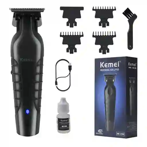 Peluquera De Cabello Kemei Profesional Recargable Km2299 Negra
